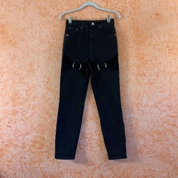 ASOS Black Jeans with Ring metals size 25 - Picture 1 of 7